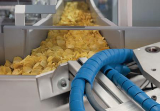 Detectable cable management products for the food and beverage production industry
